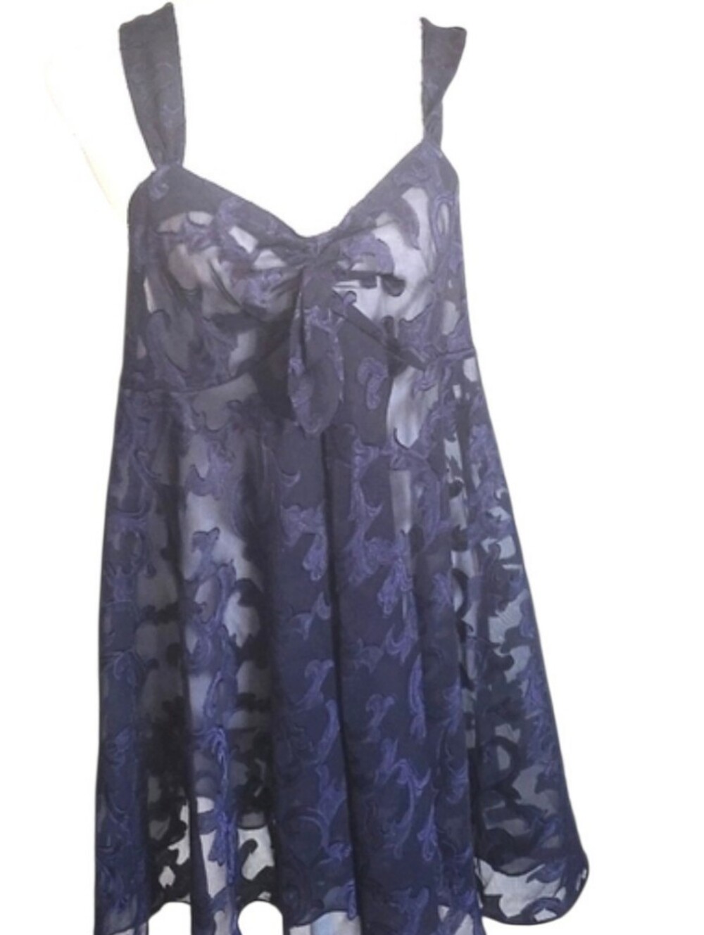 Vintage Victoria Secret Gold Label Semi Sheer Purple Babydoll Nightie Medium